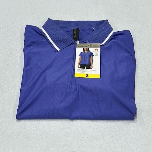 Mondetta Women’s 1/4-Zip Short Sleeve Polo Shirt, Blue, Size S