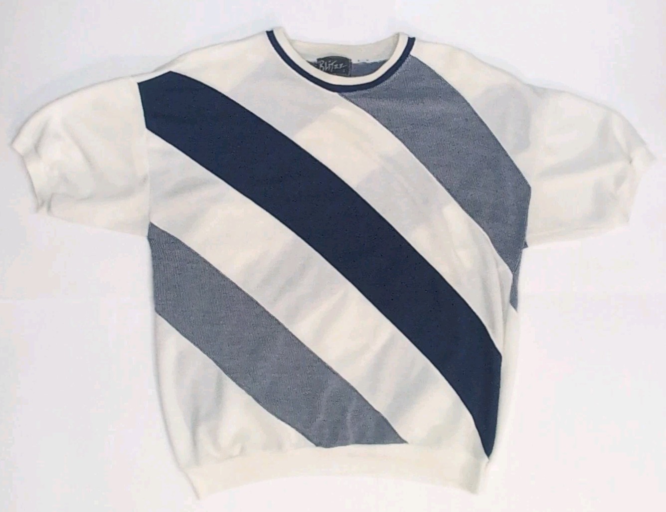 Vintage 80s Jean Michaud Cream Heavy Knit Twill Cotton Short Sleeve Shirt XL gallery