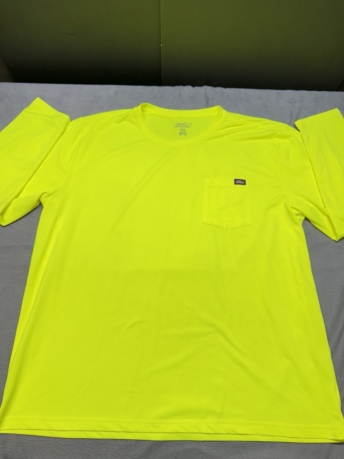 Genuine Dickies 3XL Men’s High Visibility Yellow Long Seeve Workwear T-Shirt