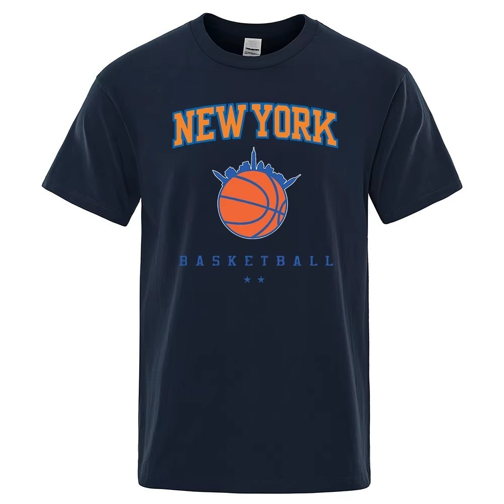 New York Basketball Streetwear Men's Oversized Breathable Cotton T-Shirt gallery
