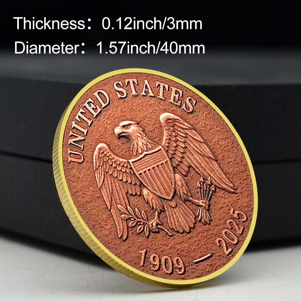 1909-2025 Final Penny Tribute Coin Lincoln Last One Cent Commemorative Medal