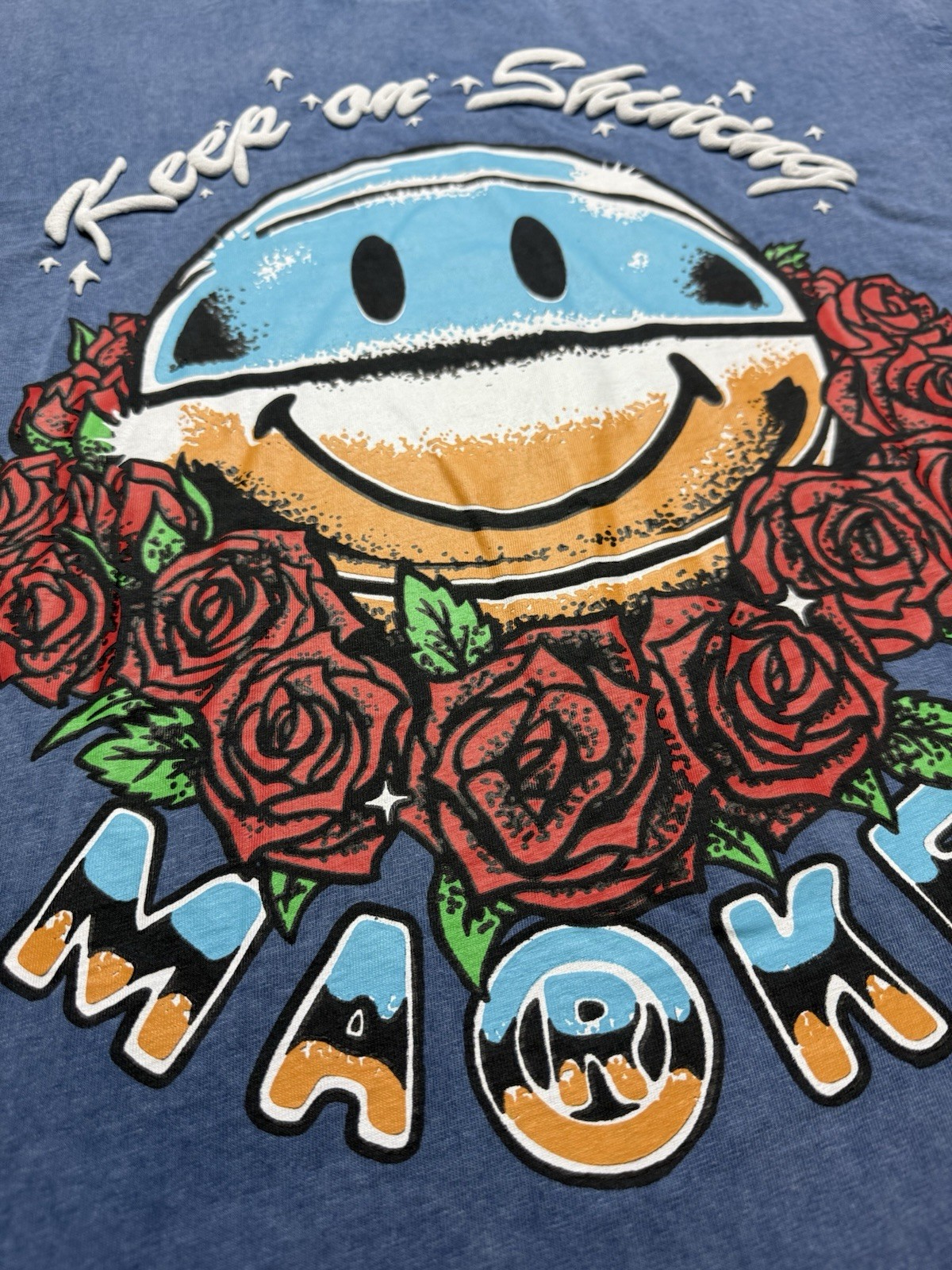 China Market Smiley Keep On Shining Basketball Mens Large Puffy Graphic Limited gallery