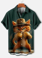Mens Button Down Shirts Animals on the Toilet Hawaiian Funny Top Novelty Ugly