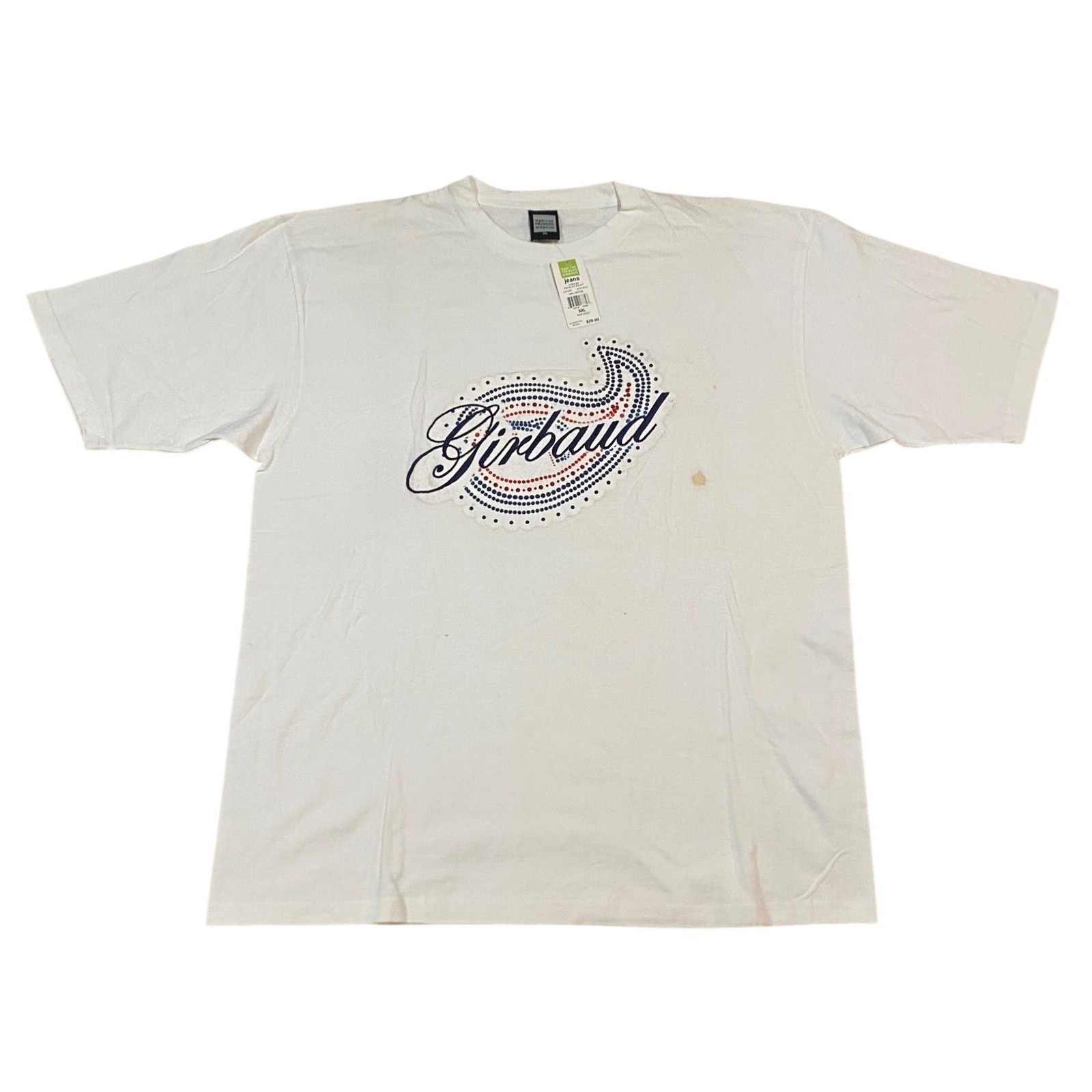 Marithe Francois Girbaud Mens Paisley Script Logo T-Shirt White XXL HV9328