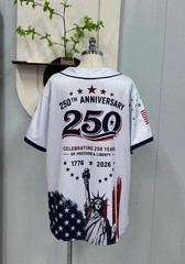 USA 250th Anniversary Baseball Jersey, Patriotic Liberty WhitePrint Jersey S-5XL