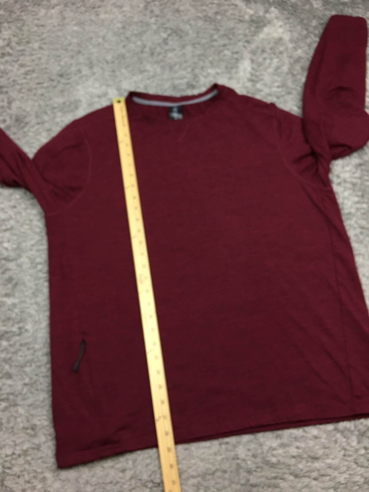 Members Mark Tech Crew Shirt Mens Size Red Maroon Long Sleeve gallery