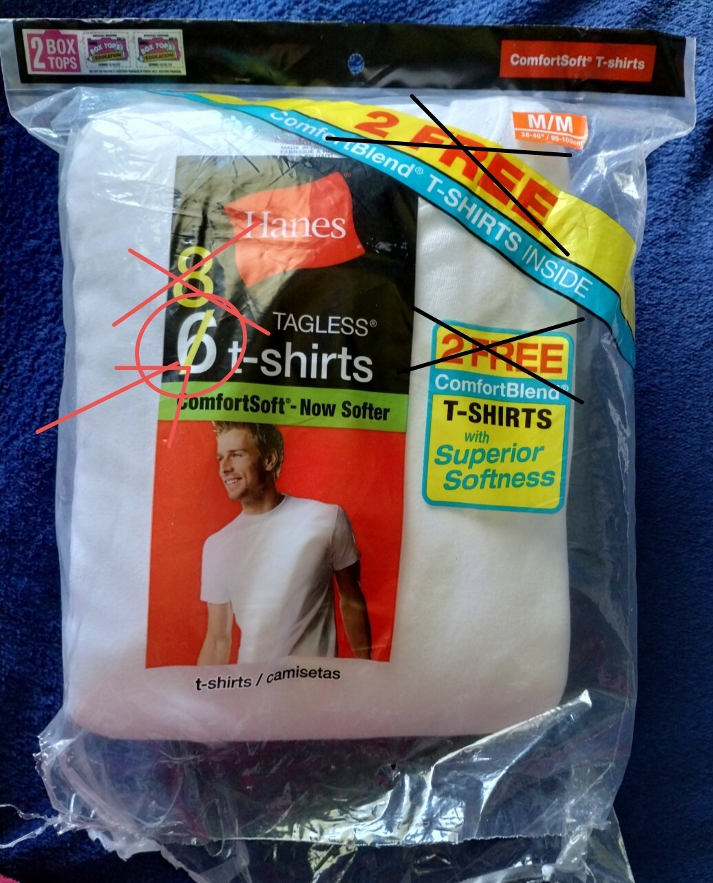 (6) New Hanes Tagless ComfortSoft ComfortBlend Undershirts T-Shirts Med Open Bag gallery