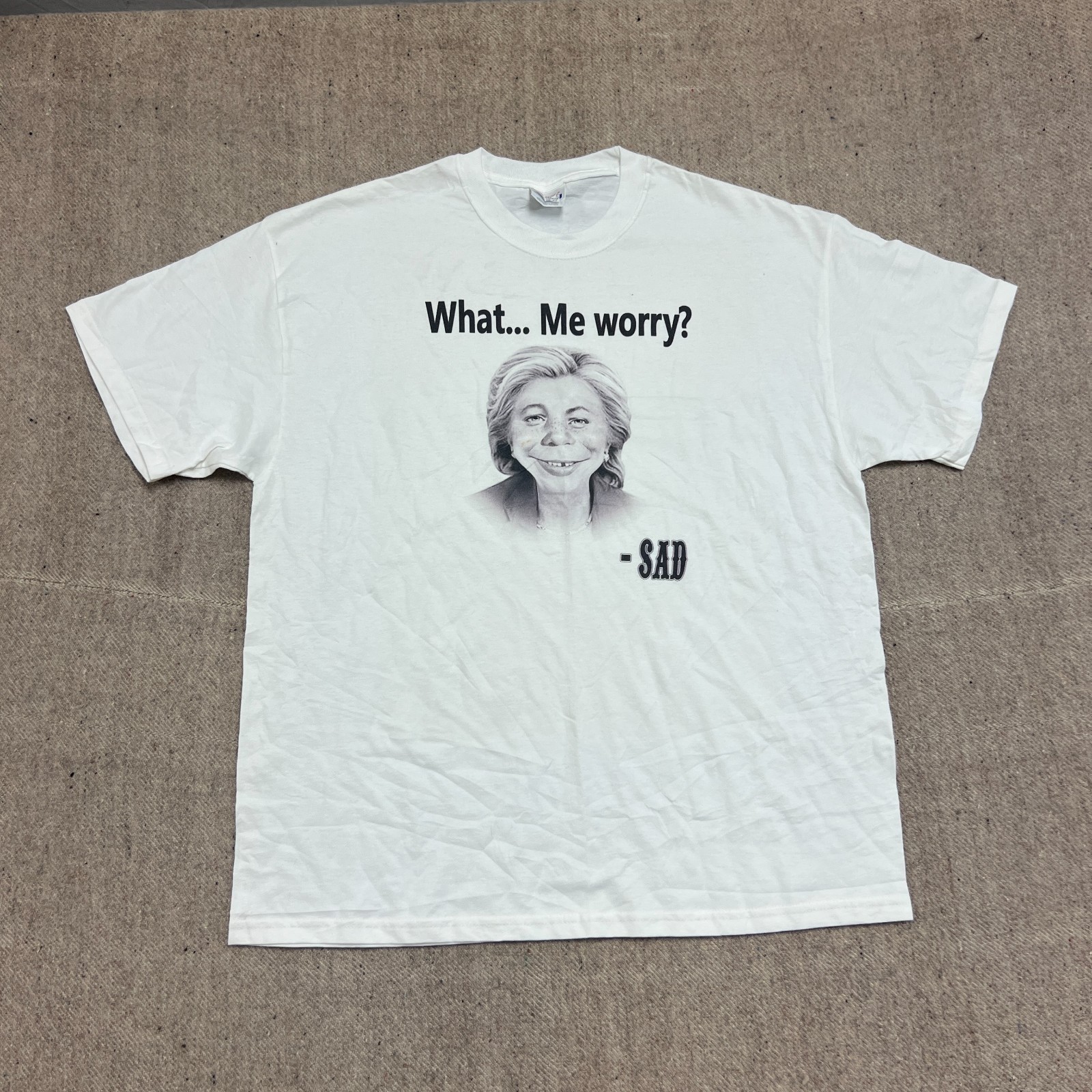 Vintage Hillary Clinton Shirt Mens XL White 1990s Mad Magazine