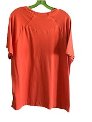 Tommy Bahama L Orange Logo Tee Short Sleeve Side Slits Cotton/Modal/Spandex