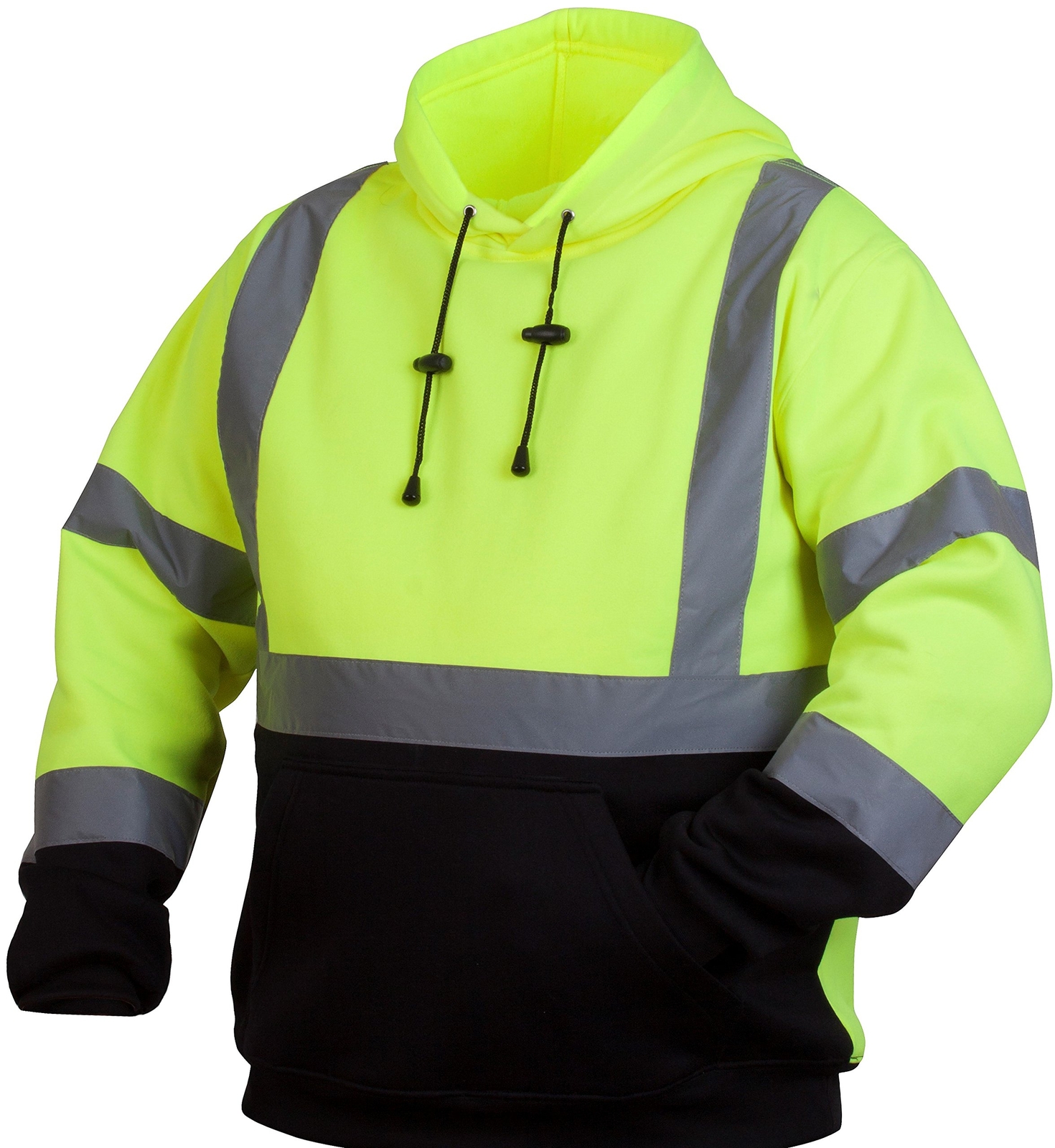 Safety Pullover Sweatshirt With Black Bottom Hi Vis Limeextra Large