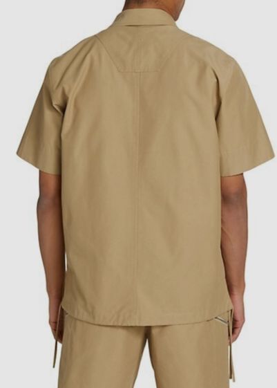 $375 Helmut Lang Men's Beige Zip Front Shirt Size S gallery