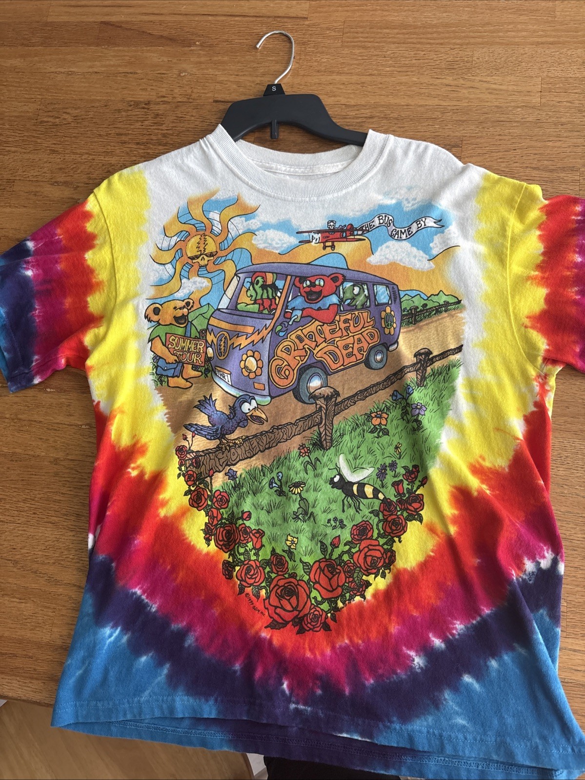 Grateful Dead 1994 Fall Tour Men’s T-Shirt Tie Dye Liquid Blue, Medium