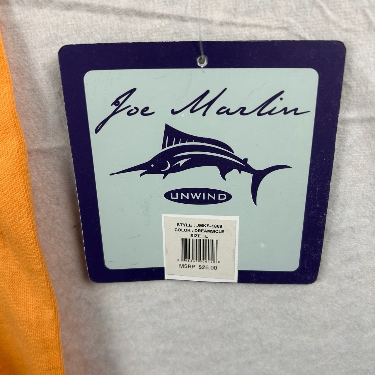NWT Joe Marlin "Unwind" Performance Pocket T-Shirt - Dreamsicle Orange - Large gallery