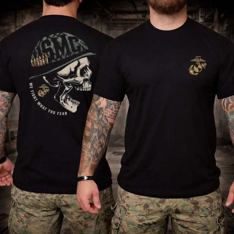 USMC We Fight What You Fear Graphic Tee, Gift For Him, Gift For Her, Trending Sh gallery