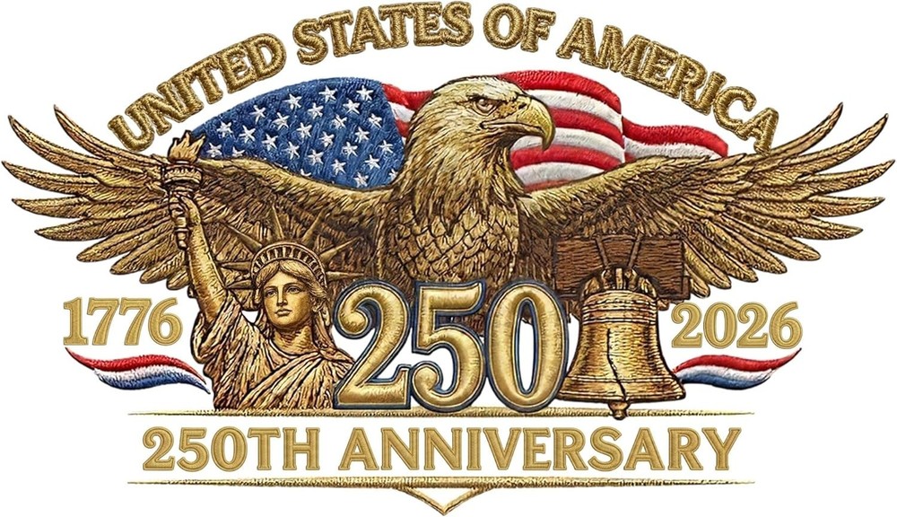 2pcs 250th Anniversary USA Car Decal Sticker, Patriotic Bald Eagle 1776–2026 V