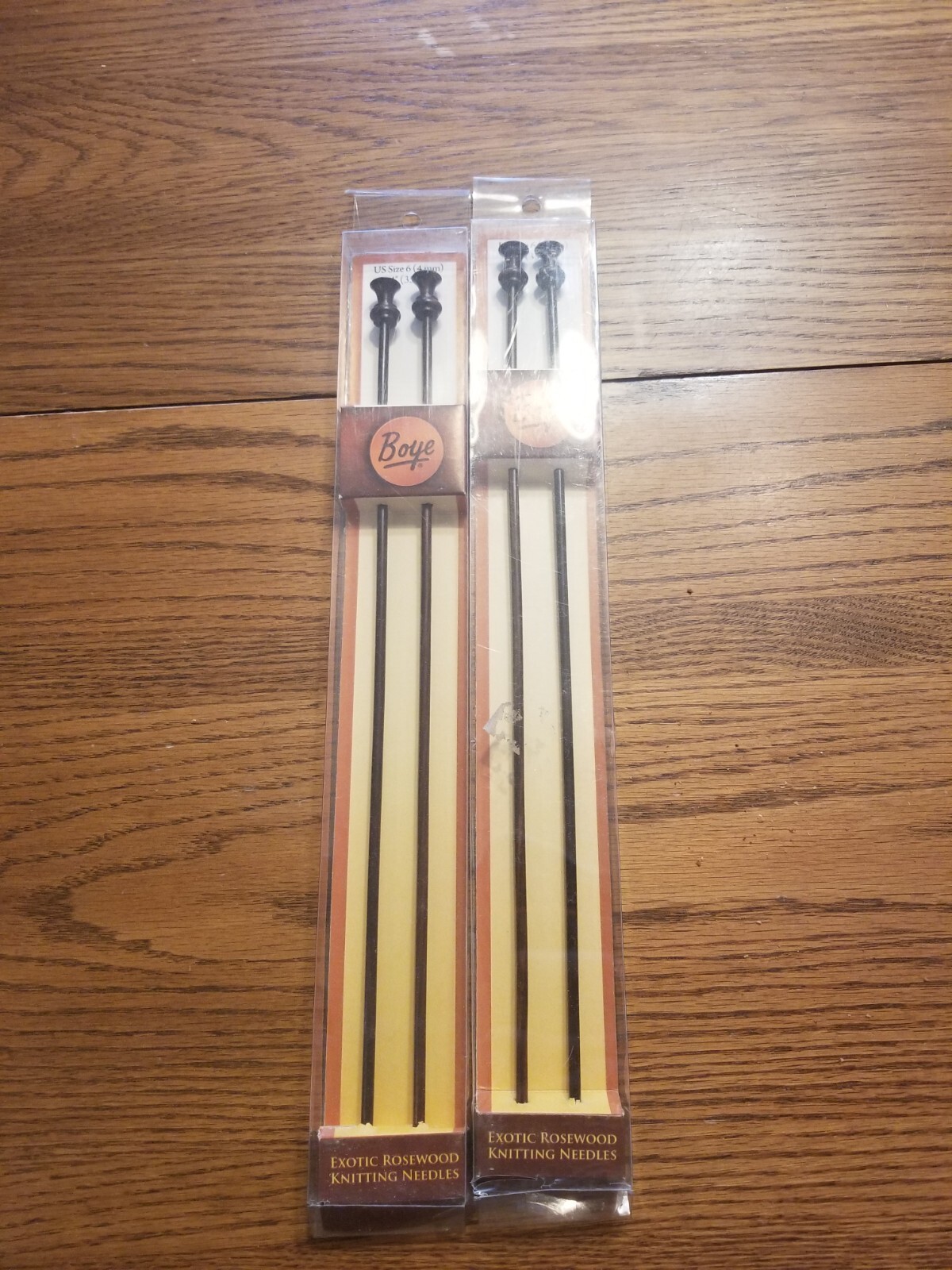 Boye Knitting Needles. US Size 6. 14″. Exotic Rosewood. 2 Sets. Simplicity. D5