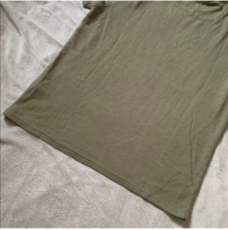 Common People Ottoman Textured Shirt Garment Dye Relaxed Fit Green Ribbed XL NWT gallery