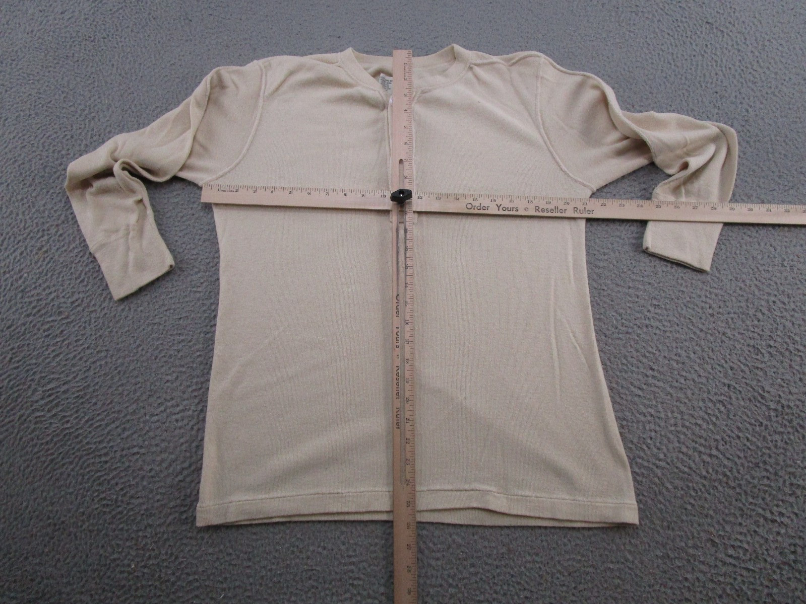 Vintage Military Shirt Henley Cold Weather Type 1 Wool Blend Undershirt Size M gallery