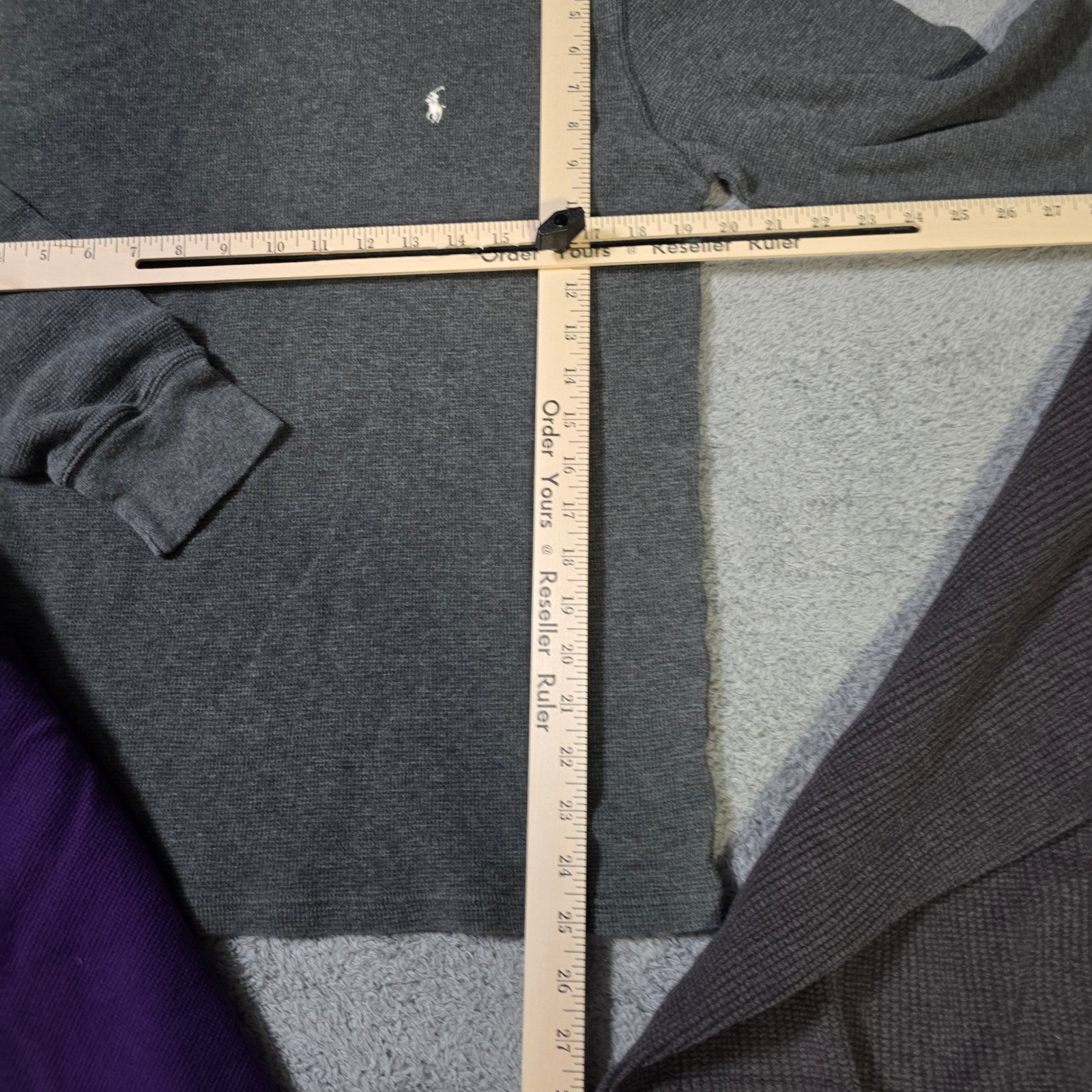 Polo Ralph Lauren Mens M/L Thermal Shirt Bundle Purple Gray Charcoal Waffle Knit gallery