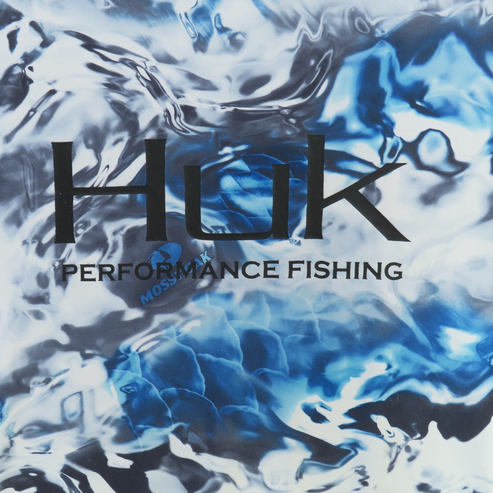Huk Shirt Men Large Blue Black Camo Long Sleeve Fishing Hunting Mossy Oak gallery