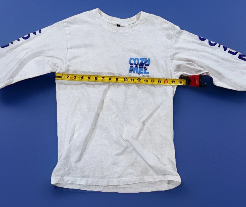Cozumel Mexico Mens Long Sleeve T Shirt White Graphic Print Medium Scuba Diving gallery