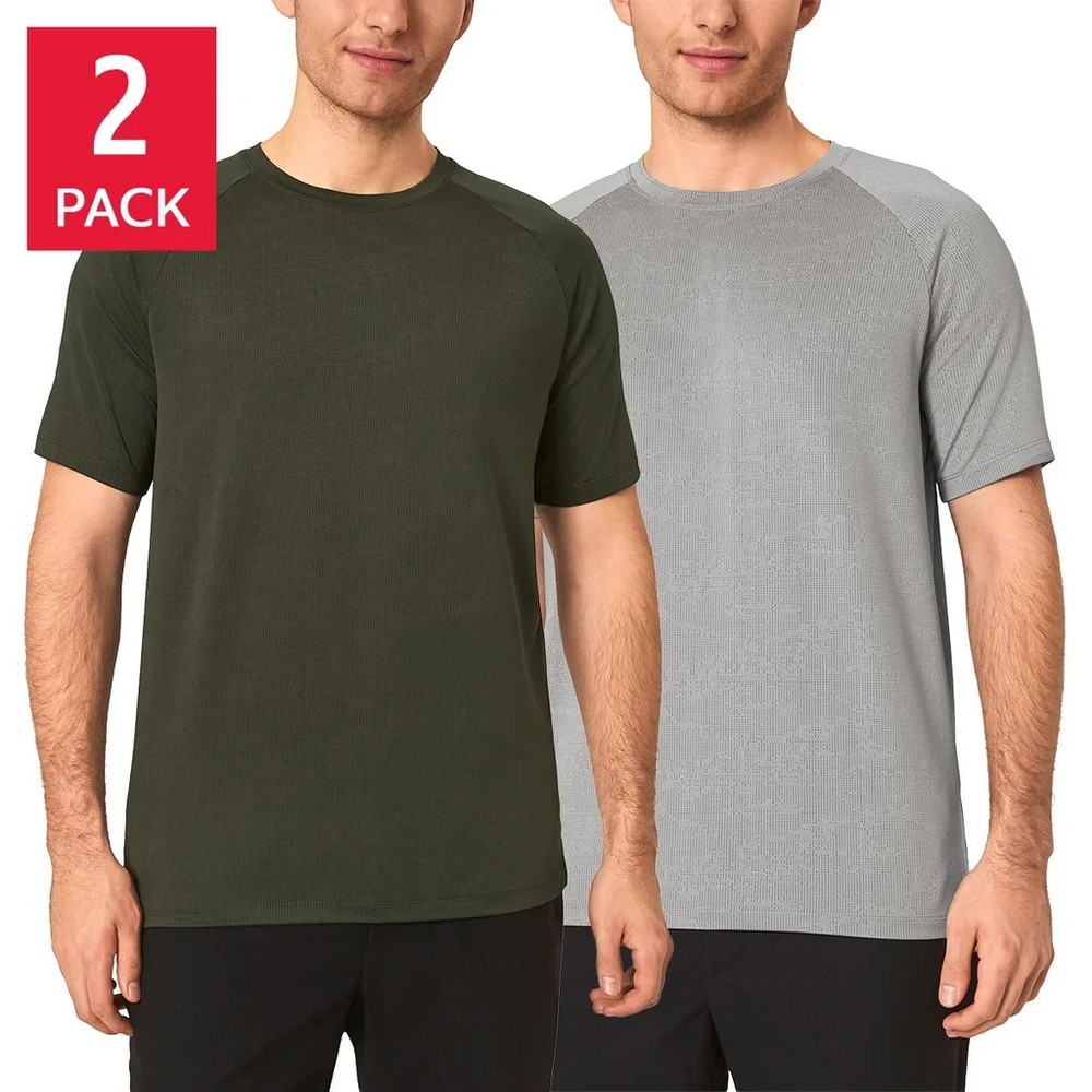 Mondetta Men’s Active T-Shirt 2-Pack Moisture Wicking ,Stretch ,Crew Neck- S-XXL