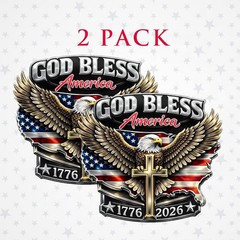 2pcs 250th Anniversary USA Car Decal Sticker, Patriotic Bald Eagle 1776–2026 V