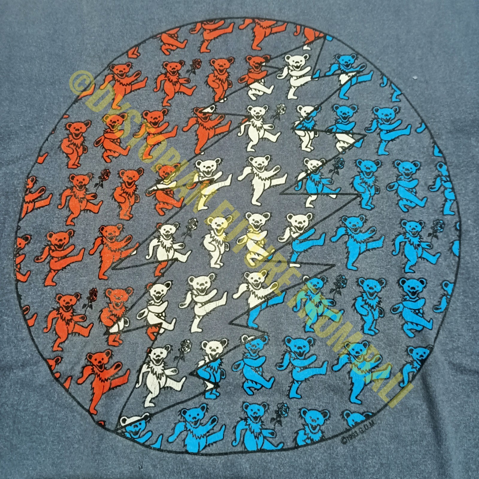 Vintage 1993 Grateful Dead - Dancing Bears 13-Point Lightning Bolt Band T-shirt gallery