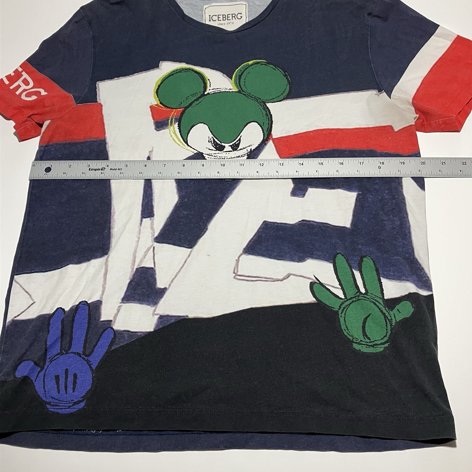 Vintage Iceberg Disney Mickey Mouse T-Shirt Mens L Large Green Blue Red - STAIN gallery