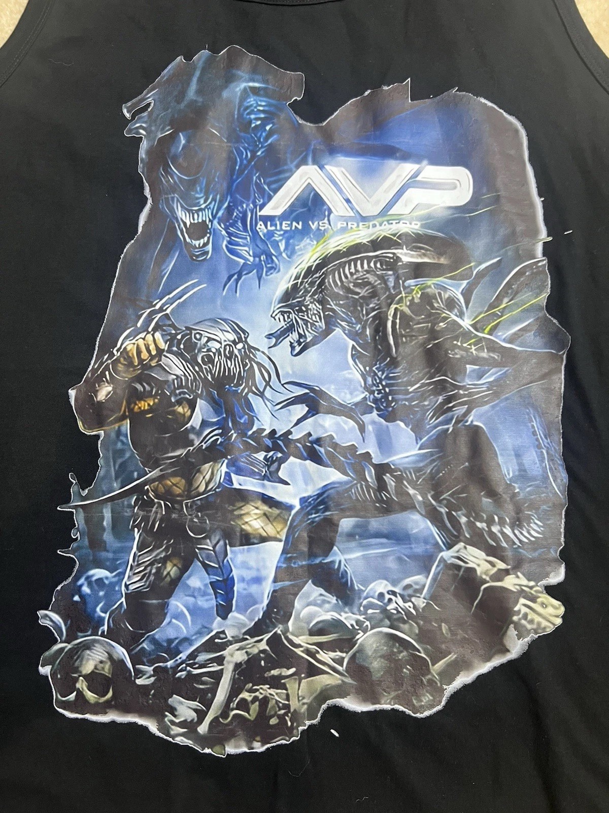 alien vs predator Shirt Tank Black Mens XL Digiprint Apparel T Shirt AVP gallery