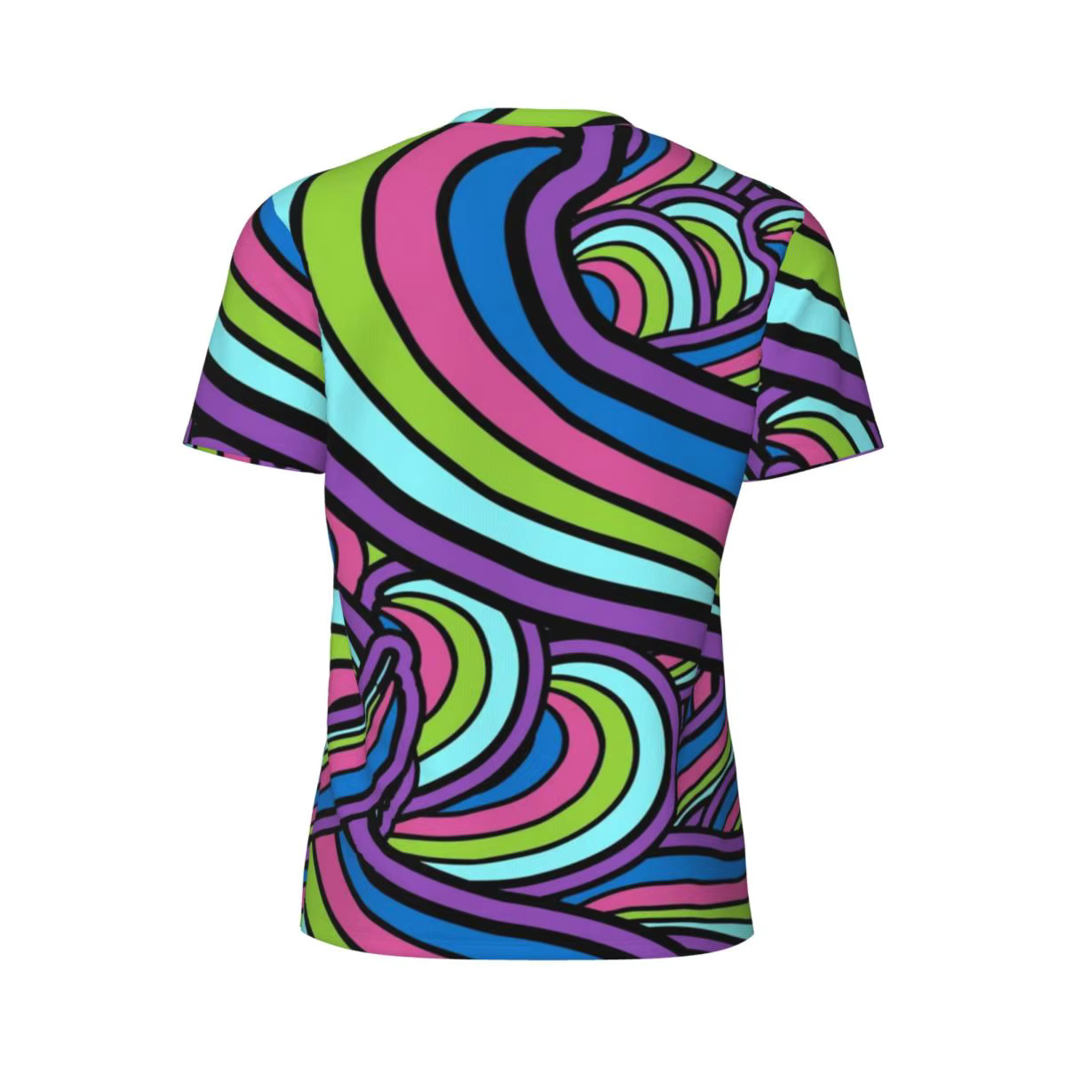 Men's Retro Psychedelic Art T-Shirt O-Neck Short Sleeve Fun Design Gym Beach Fas gallery