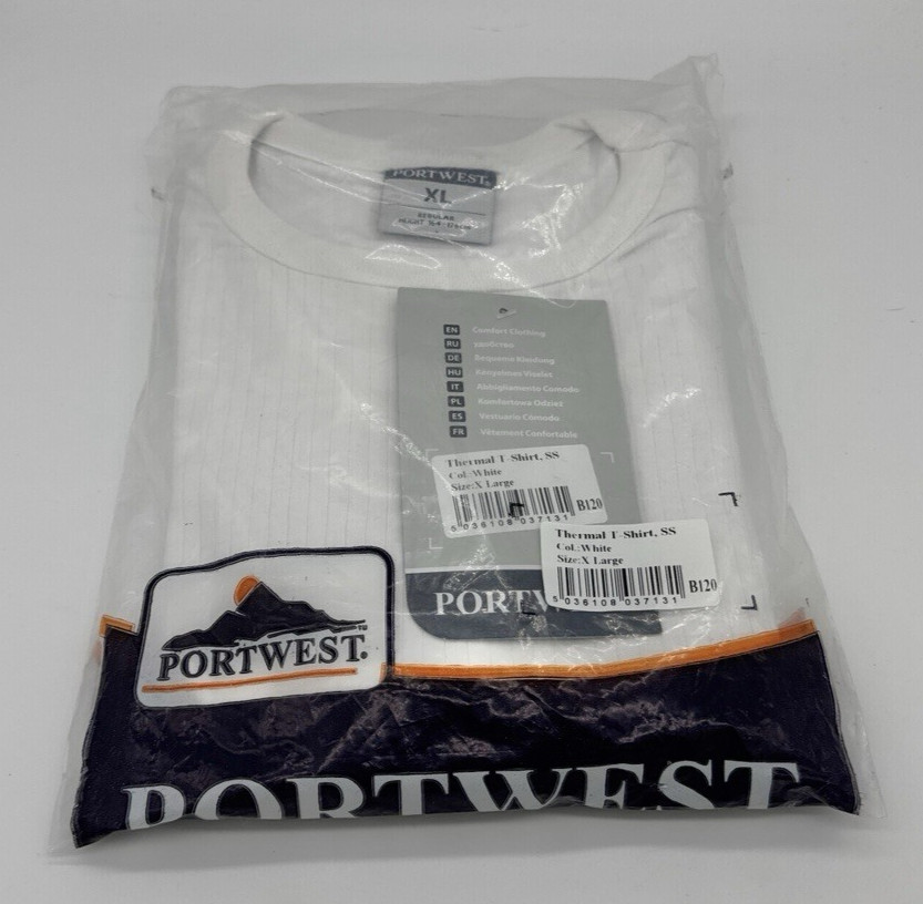 Portwest Mens Thermal Short Sleeve T-Shirt Winter Baselayer Long Johns Top Sz XL gallery