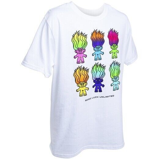 Good Luck Trolls Mens Good Luck Unlimited Rainbow Trolls White Shirt New S-XL gallery