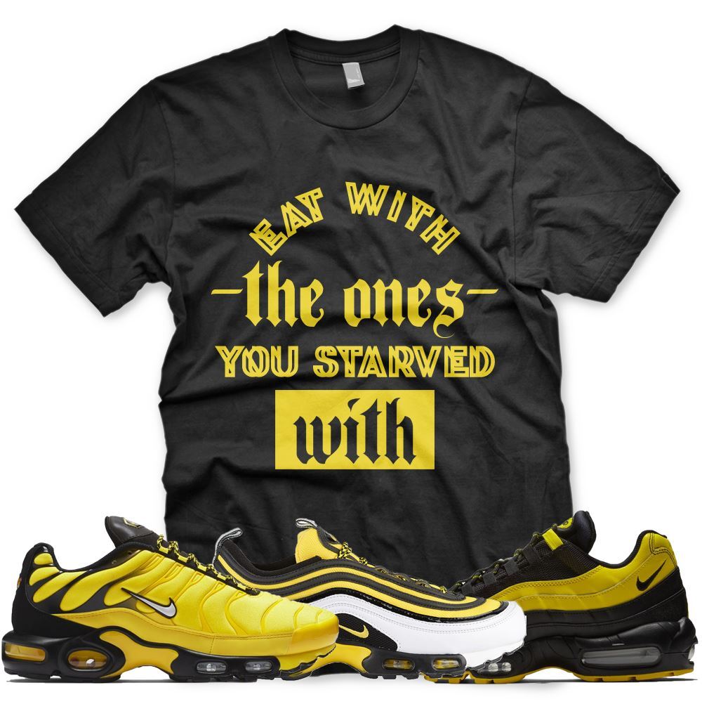 New STARVED T Shirt for N Air Max Plus 97 95 Frequency Pack Black Yellow