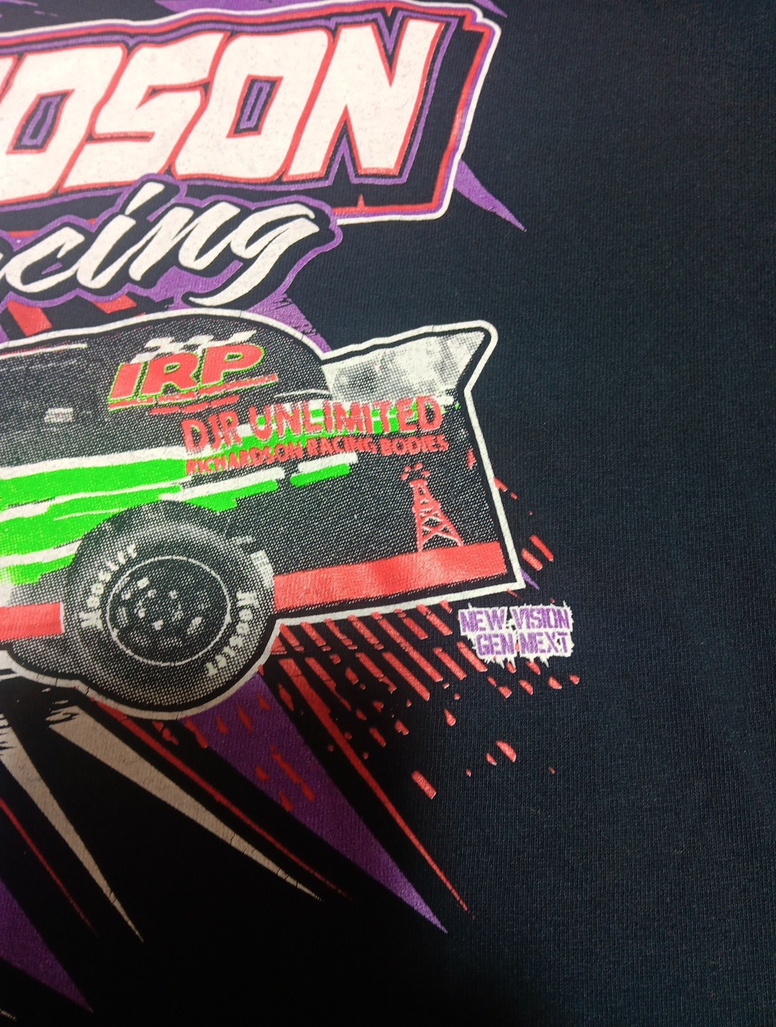 VTG Richardson Dirt Track Racing 54R 25R Sun faded distressed T-Shirt Sz L gallery