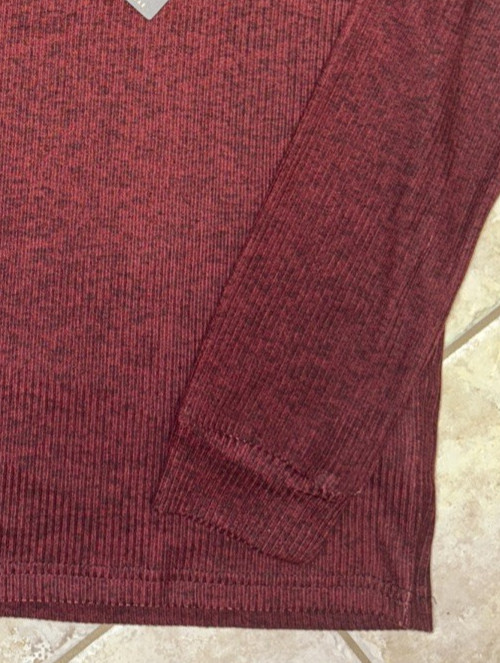 Ted Baker London L/S Rib Crew Loungewear Tee Shirt Mens XL Maroon Heather NWT gallery