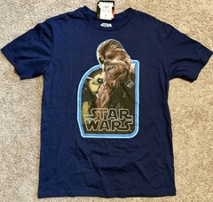Star Wars Shirt Mens Medium Blue CHEWBACCA Graphic Tee Movie Sci-Fi Disney NWT