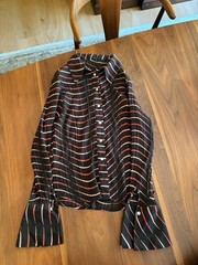 70’s Pleated Bell Sleeve Button Up PIANO size M