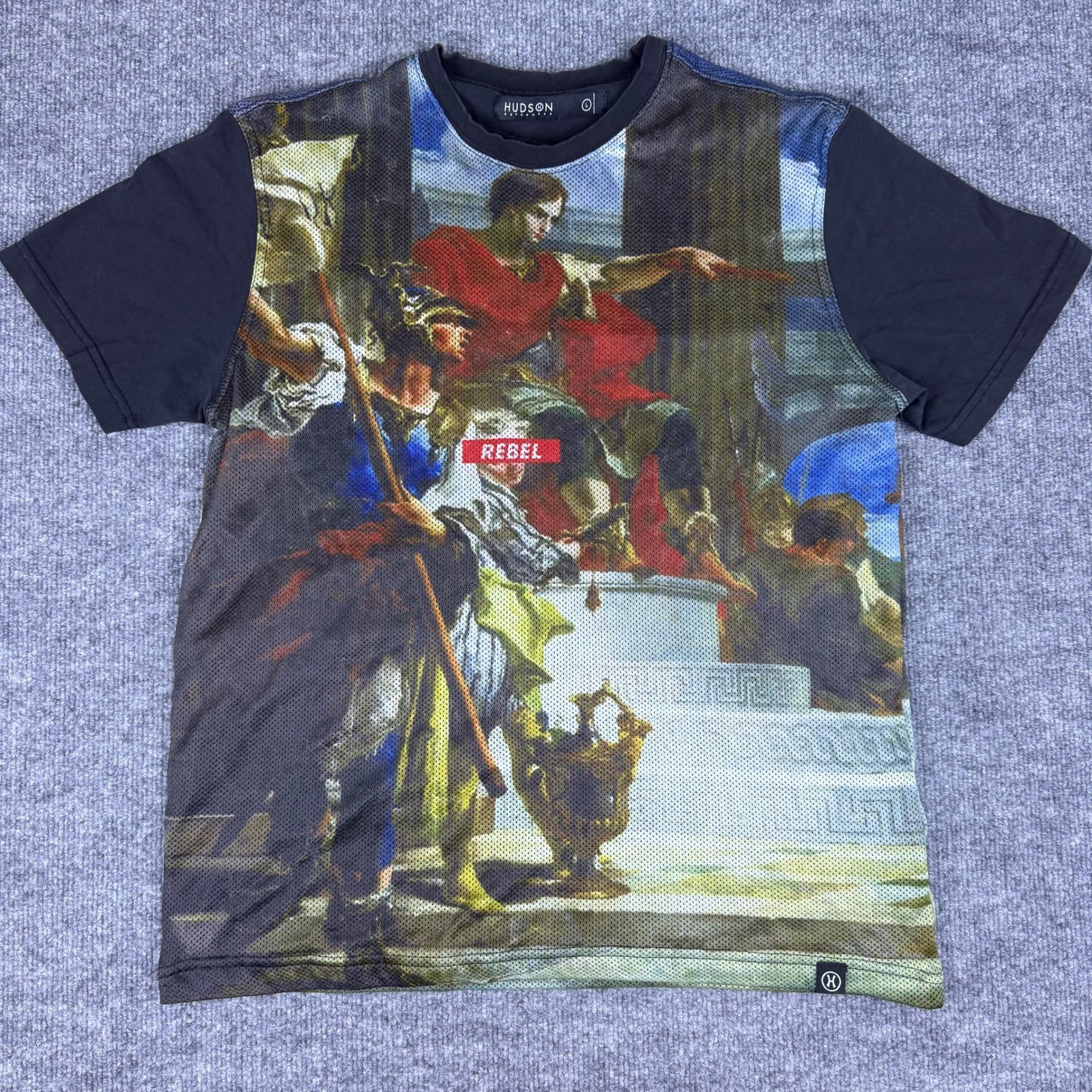 Hudson Outerwear Graphic Rebel Print Jersey T Shirt Men's L Black Art 85 Slave gallery