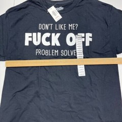 Goodie Two Sleeves Black “Problem Solved” Printed T-Shirt Mens Size Large NEW