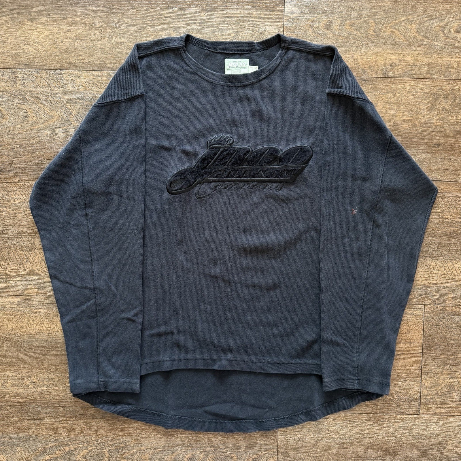 Vintage Mens XL Black JNCO Denim Company Embroidered Longsleeve Thermal Shirt