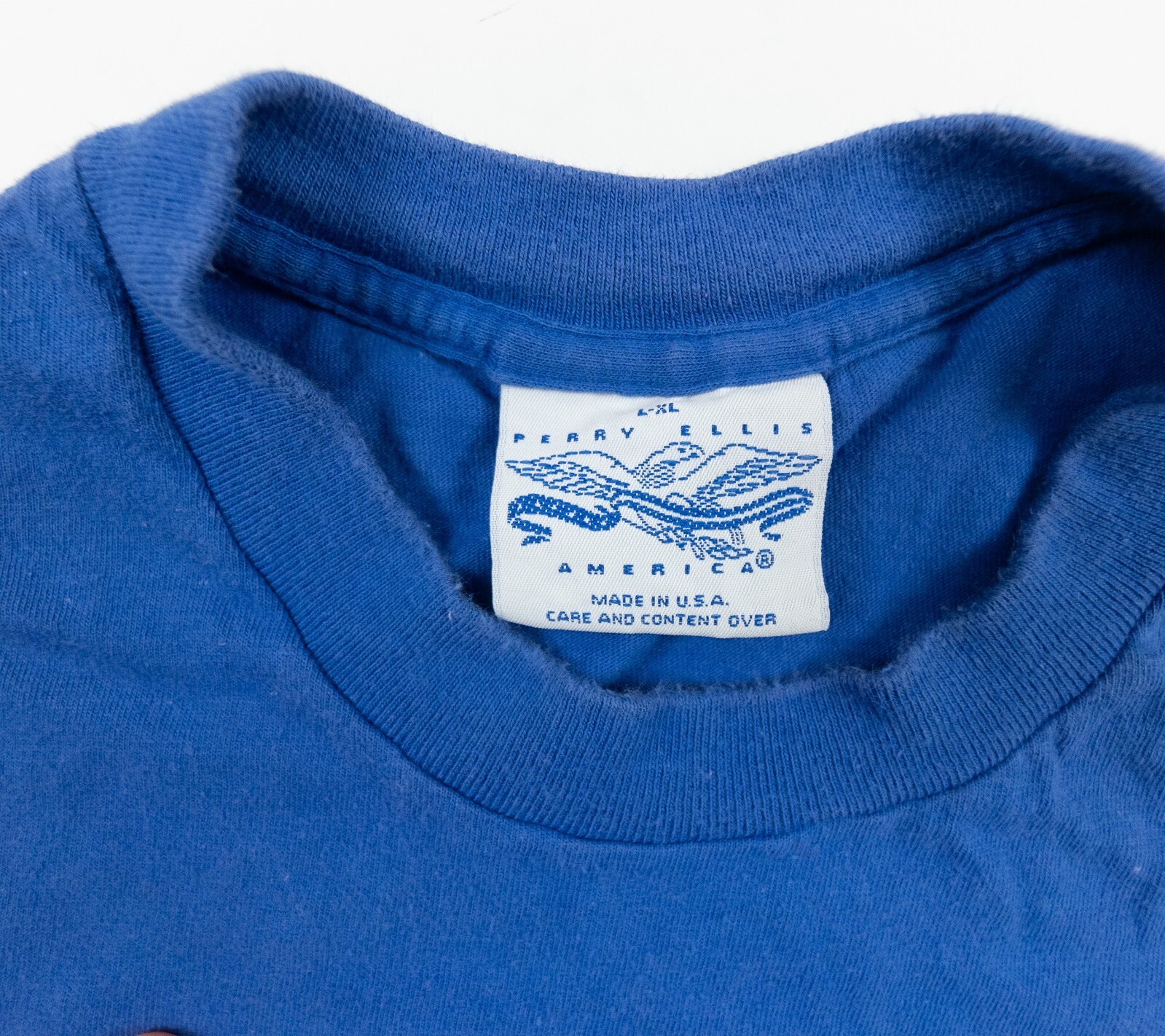 Vintage Perry Ellis Shirt Adult L - XL Blue Short Sleeve 90's Single Stitch Tee gallery