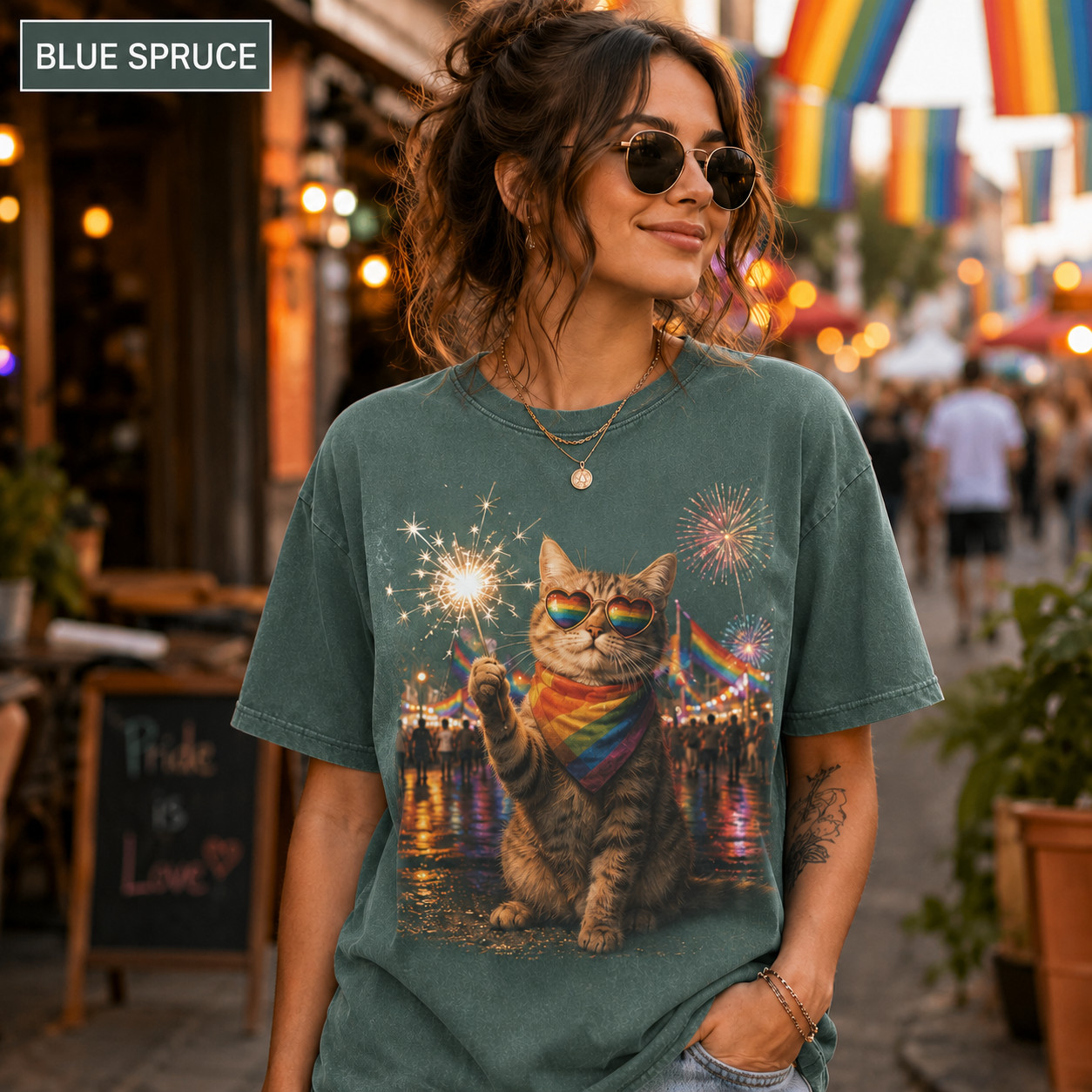Rainbow Pride Cat T-Shirt LGBTQ Celebration Graphic Tee gallery