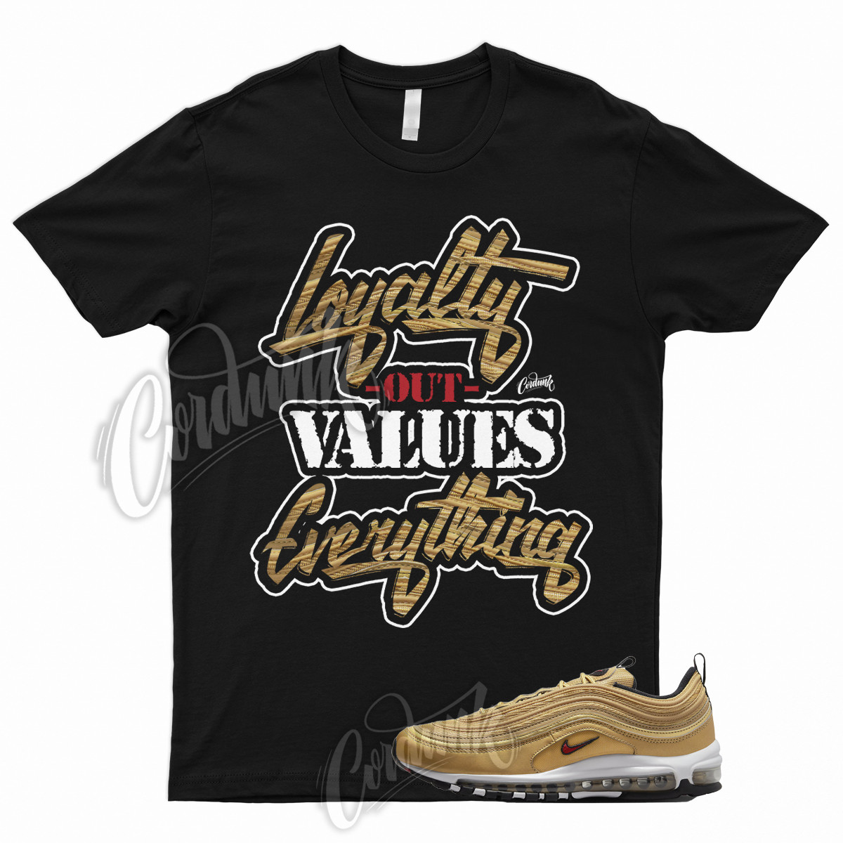 LYLTY T Shirt to Match Air Max 97 Gold Bullet 2023 Metallic Varsity Red Metallic