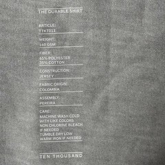 Ten Thousand Durable Tee Mens Size M Heather Gray Training Performance NWT