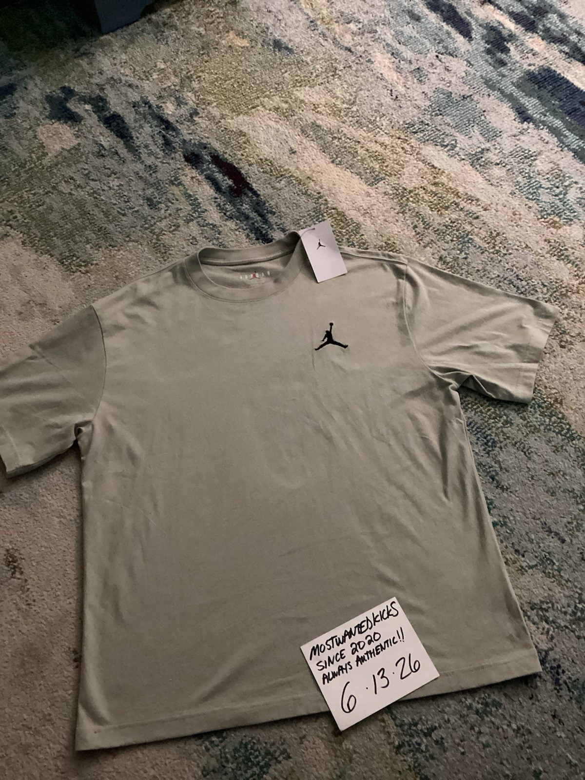 NWT Nike Air Jordan Jumpman EMB T-Shirt Spruce Fog Black Mens Size L FREE SHIP!! gallery