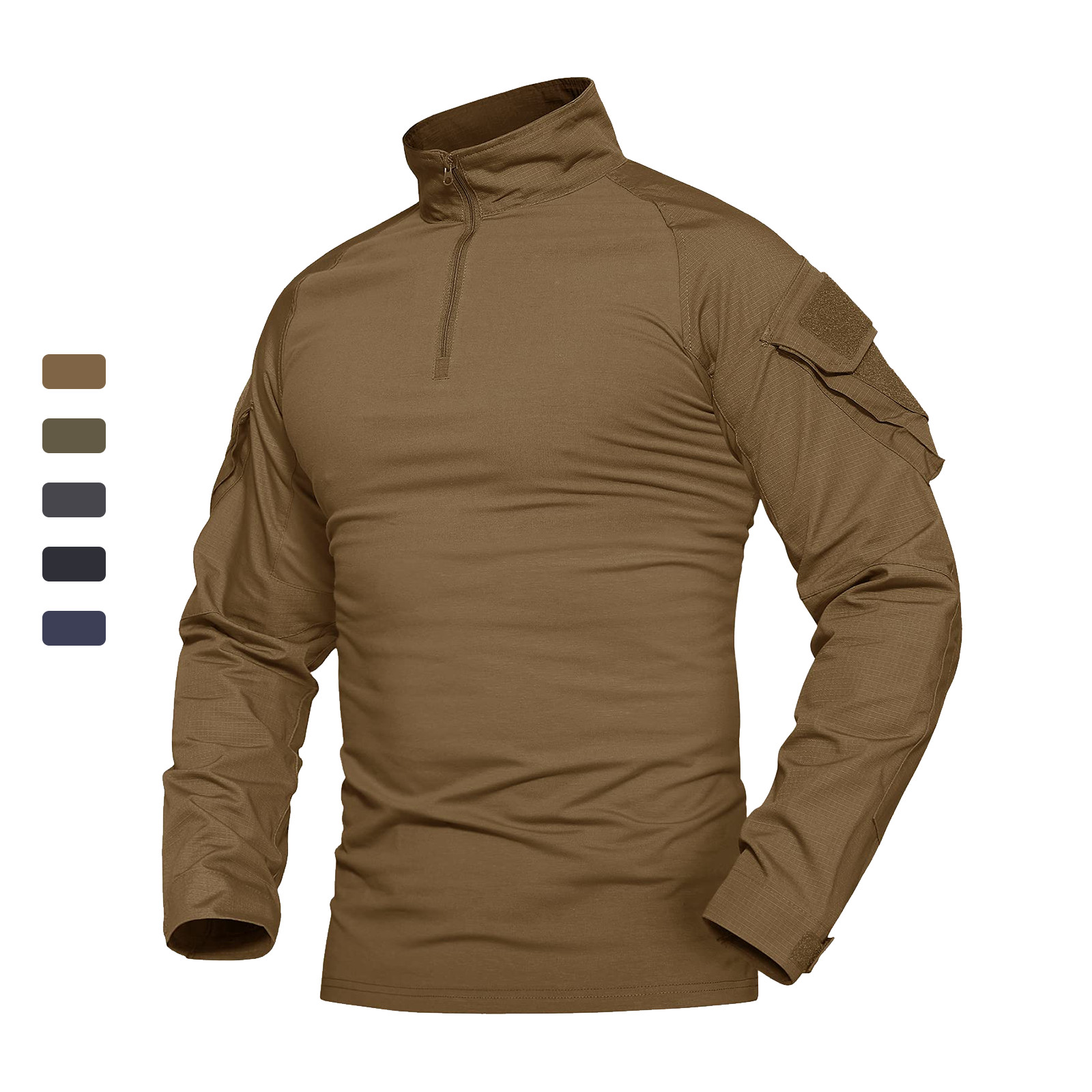 Mens Shirts Atheletic Training Outdoor 1/4 Zipper Long Sleeve Shirt with Pockets gallery