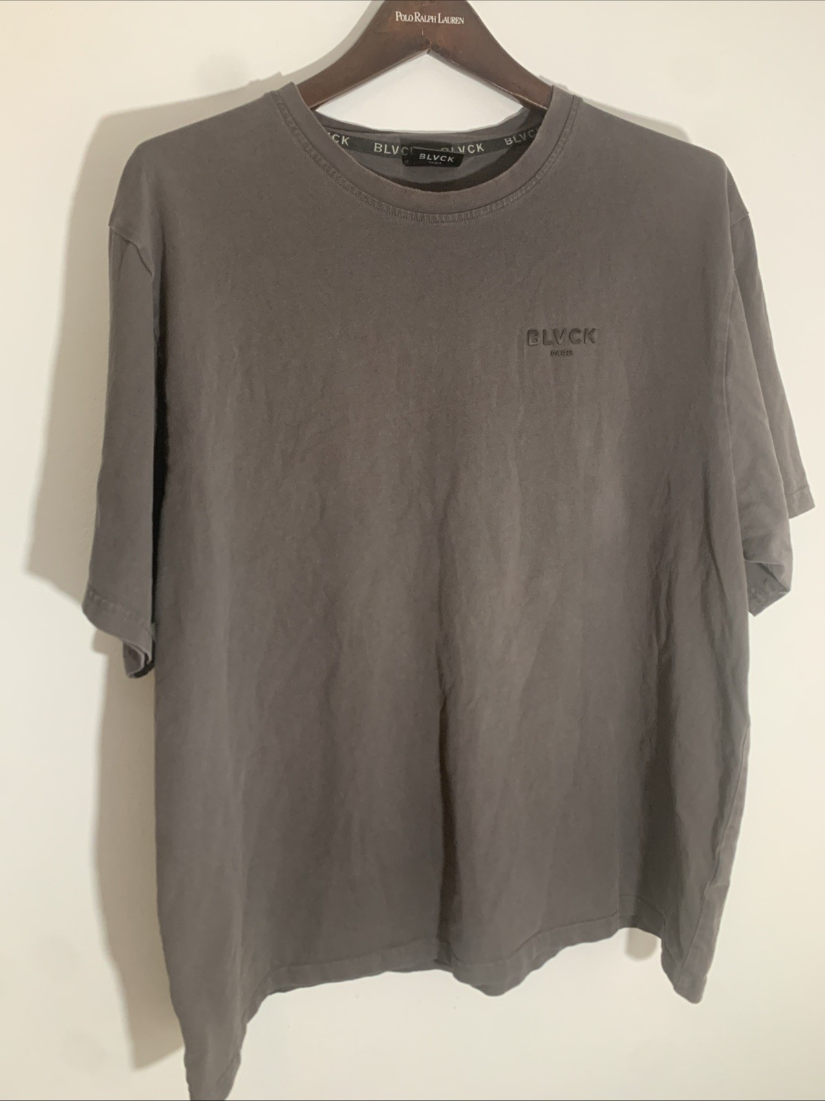 BLVCK Paris Charcoal Grey "Shades of BLVCK" Collection Luxury Streetwear Tee XL gallery