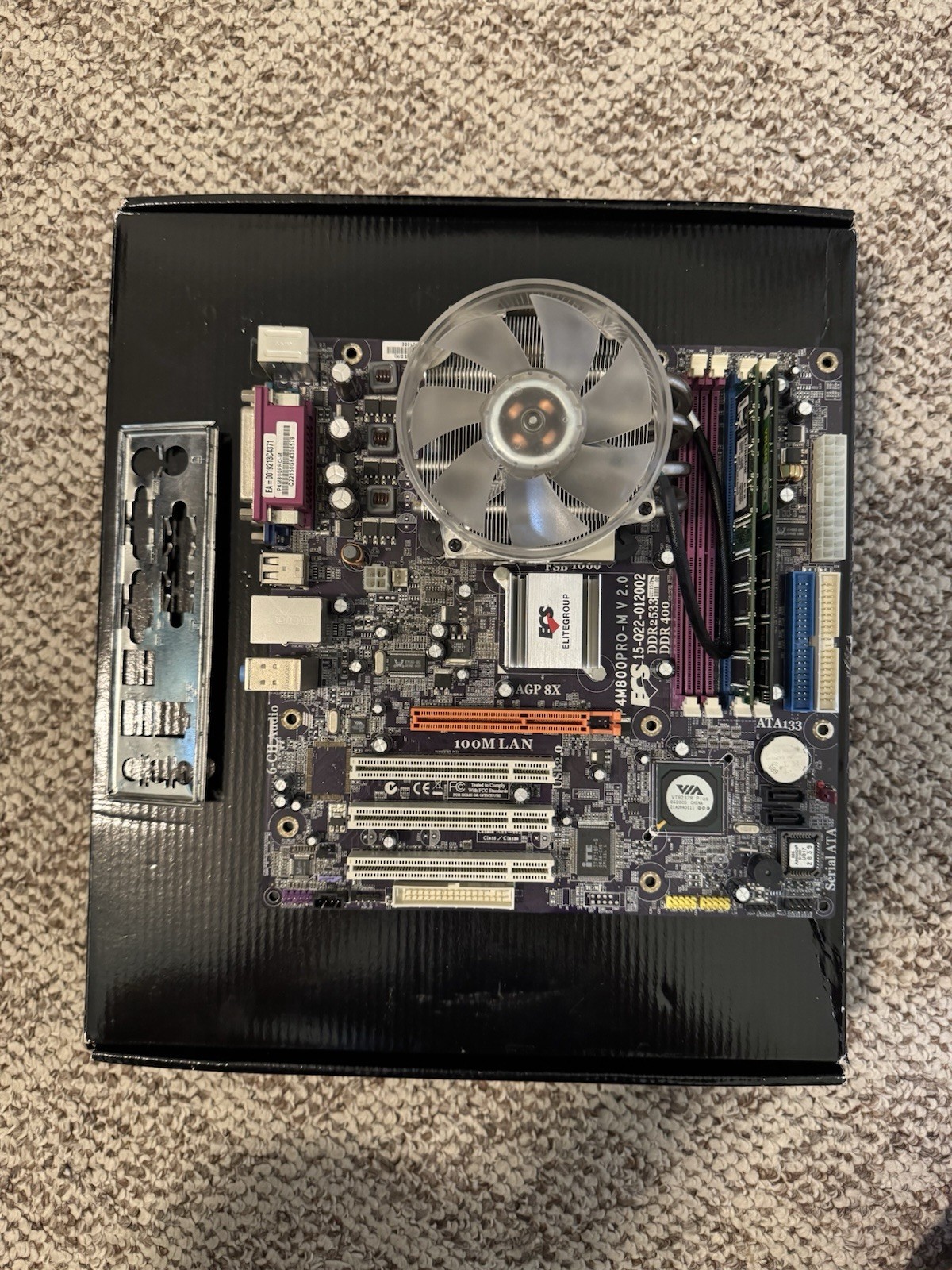 ECS MICRO ATX MOTHERBOARD P4M800PRO-M 2.0 WITH CORE 2 DUO 2GB RAM