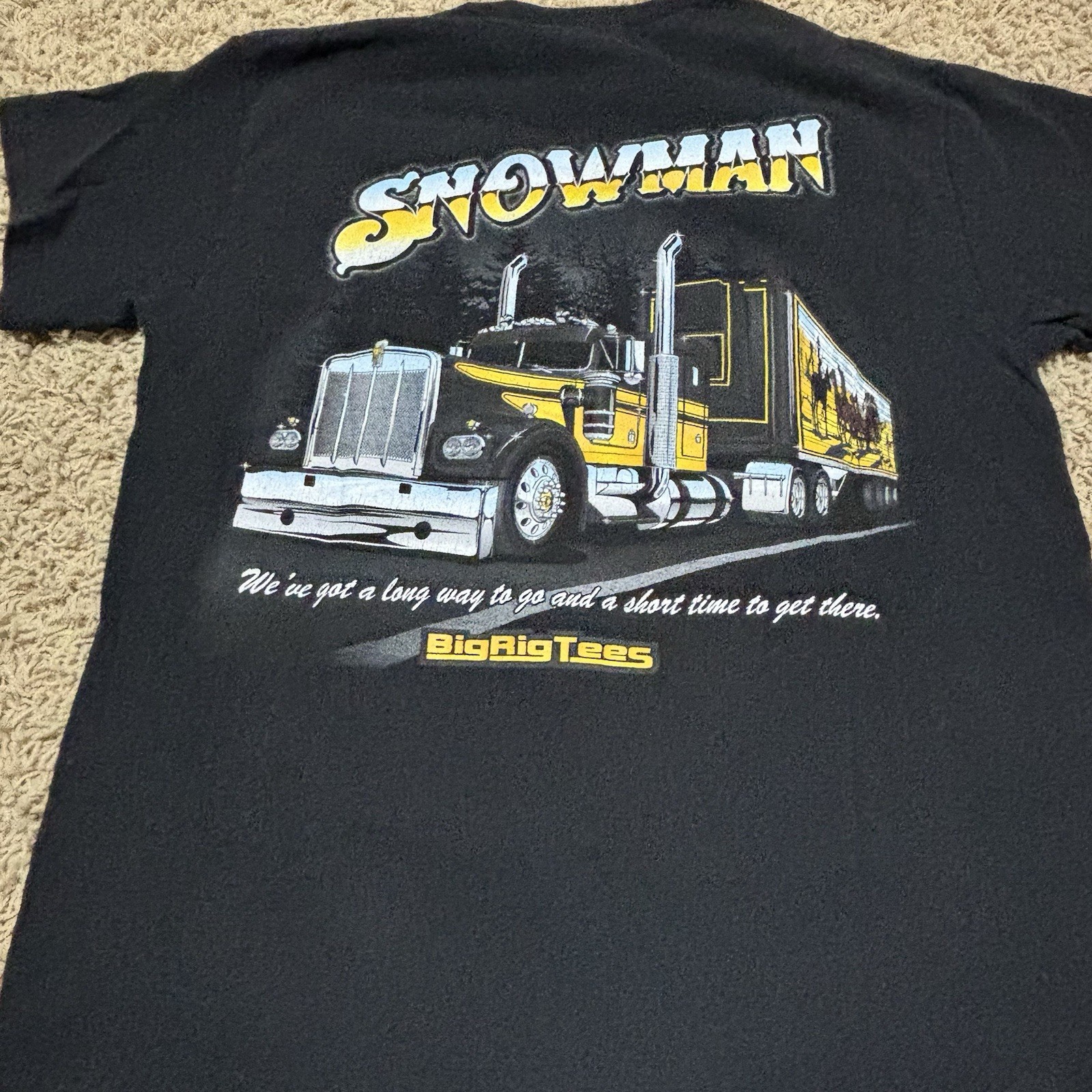 Big Rig Tee's Mens Small Smokey Bandit Trans Am Snowman Shirt Sleeve Trucker gallery